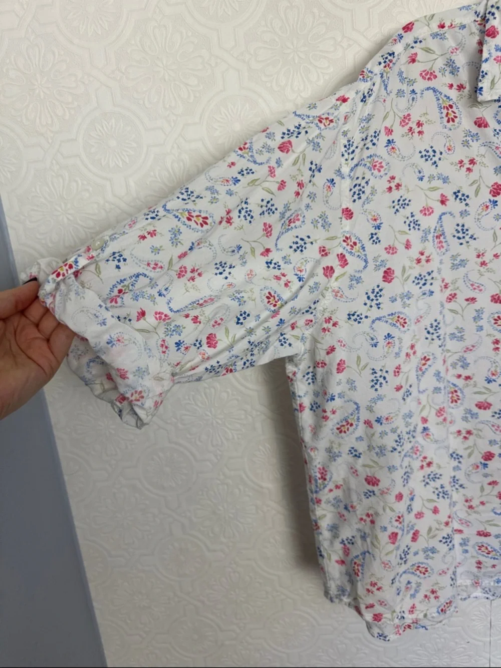 Lauren Ralph‎ Lauren Floral Pajama Top XL Button Down Cottagecore Soft